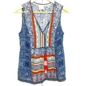 Knox‎ Rose Sleeveless Gauzy Boho Blouse - XS